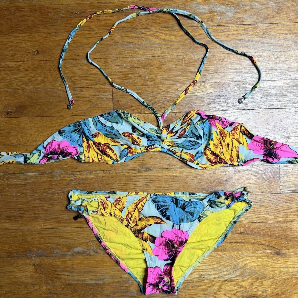 Marc Jacobs 2PC Bikini Swimsuit Havana Floral Dusty Sage Bathing Swim